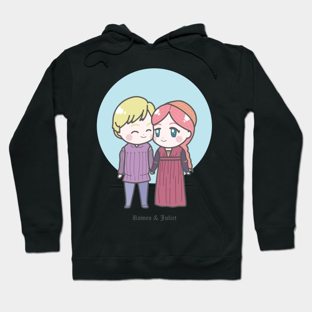 Cute Chibi Romeo and Juliet Drawing Illustration Hoodie by MariOyama